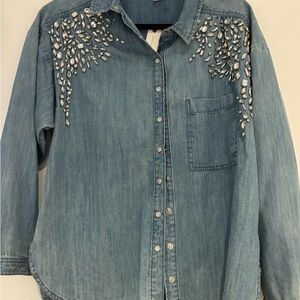 Pilcro Light Blue Denim Top